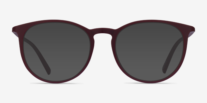 Dialogue Aubergine PlasticEyeglass Frames from EyeBuyDirect, with Tinted Lenses
