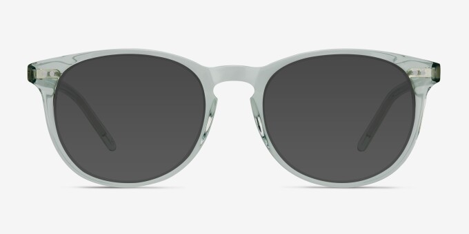 Aura Clear Jade AcetateEyeglass Frames from EyeBuyDirect, with Tinted Lenses