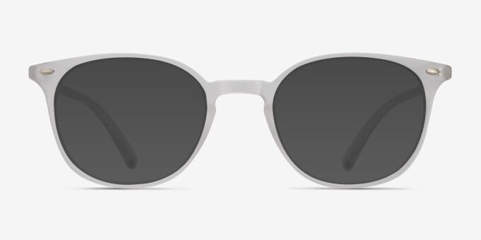 Hubris Matte Clear PlasticEyeglass Frames from EyeBuyDirect, with Tinted Lenses