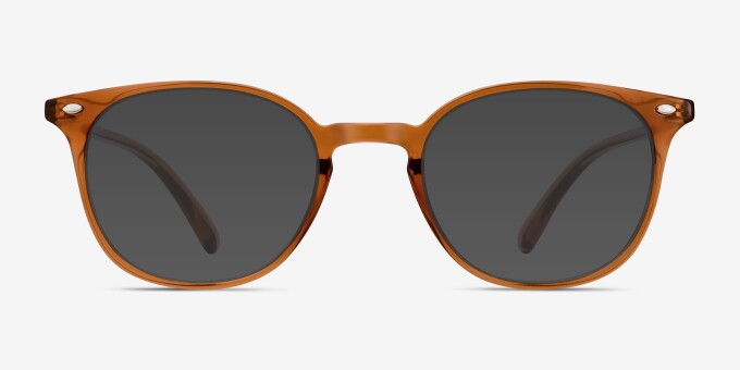 Hubris Clear Copper PlasticEyeglass Frames from EyeBuyDirect, with Tinted Lenses