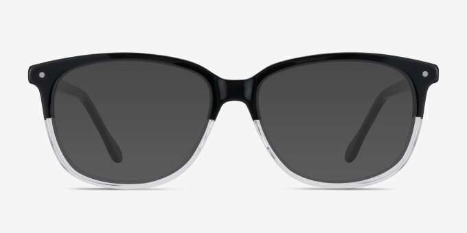 Escape Clear Black AcetateEyeglass Frames from EyeBuyDirect, with Tinted Lenses