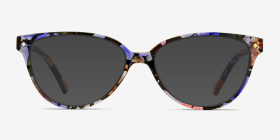 Dame Pink Floral Plastique Montures de lunettes de vue d'EyeBuyDirect, with Tinted Lenses