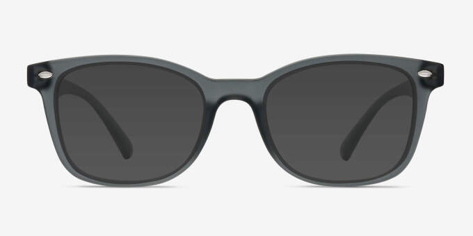 Drama Matte Gray PlasticEyeglass Frames from EyeBuyDirect, with Tinted Lenses