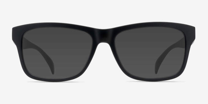 Gamble Matte Black PlastiqueMontures de lunettes de vue d'EyeBuyDirect, Avec des Verres Teintés
