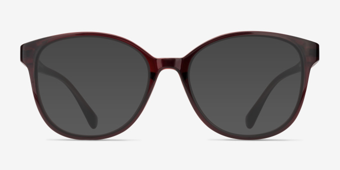 The Beat Burgundy PlasticEyeglass Frames from EyeBuyDirect, with Tinted Lenses