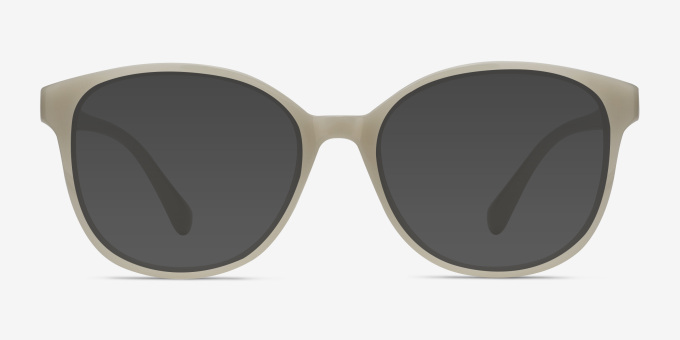 The Beat White PlasticEyeglass Frames from EyeBuyDirect, with Tinted Lenses