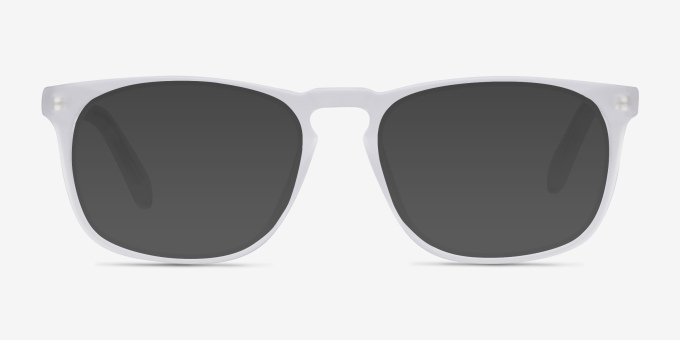 Rhode Island Matte Clear AcetateEyeglass Frames from EyeBuyDirect, with Tinted Lenses