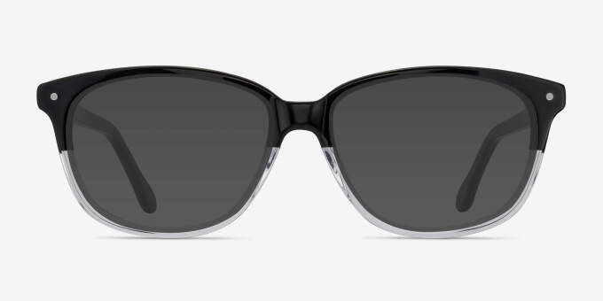 Escape Clear Black AcetateEyeglass Frames from EyeBuyDirect, with Tinted Lenses