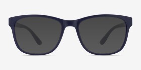 Milo Matte Navy Plastique Montures de lunettes de vue d'EyeBuyDirect, with Tinted Lenses