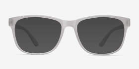 Milo Frosted Clear Plastic Eyeglass Frames from EyeBuyDirect, with Tinted Lenses