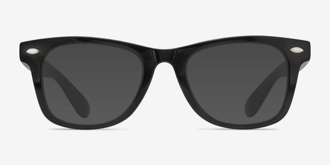 Atlee Black PlasticEyeglass Frames from EyeBuyDirect, with Tinted Lenses