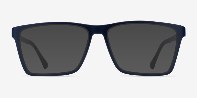 Equation Matte Navy PlasticEyeglass Frames from EyeBuyDirect, with Tinted Lenses