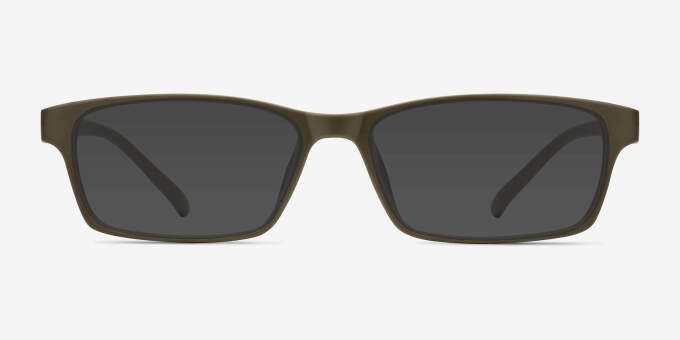 Madras Gray PlasticEyeglass Frames from EyeBuyDirect, with Tinted Lenses