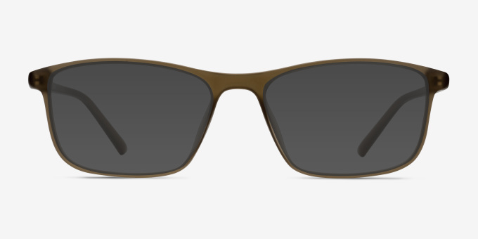 Wyoming Matte Hazel PlasticEyeglass Frames from EyeBuyDirect, with Tinted Lenses