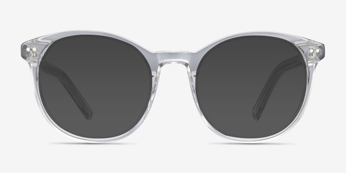 Primrose Gray Clear AcetateEyeglass Frames from EyeBuyDirect, with Tinted Lenses