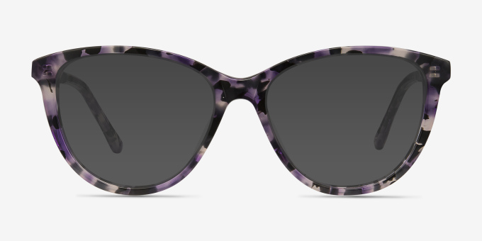 Lancet Purple Floral AcetateEyeglass Frames from EyeBuyDirect, with Tinted Lenses