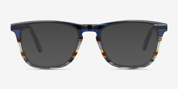 Prelude Blue Striped AcétateMontures de lunettes de vue d'EyeBuyDirect, Avec des Verres Teintés