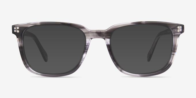 Kent Gray Striped AcetateEyeglass Frames from EyeBuyDirect, with Tinted Lenses