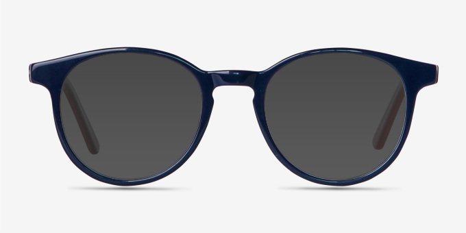 Lariat Navy AcetateEyeglass Frames from EyeBuyDirect, with Tinted Lenses