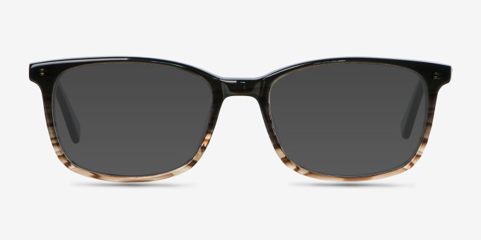 Botanist Gray Brown AcétateMontures de lunettes de vue d'EyeBuyDirect, Avec des Verres Teintés