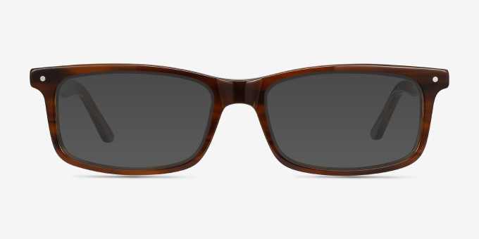 Mandi Brown Striped AcetateEyeglass Frames from EyeBuyDirect, with Tinted Lenses