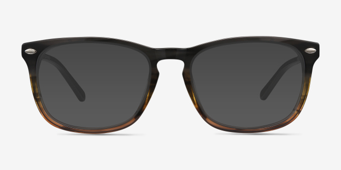 Costello Brown Striped AcetateEyeglass Frames from EyeBuyDirect, with Tinted Lenses