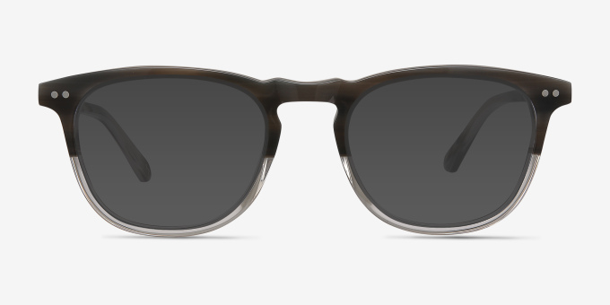 Illusion Striped Clear AcetateEyeglass Frames from EyeBuyDirect, with Tinted Lenses