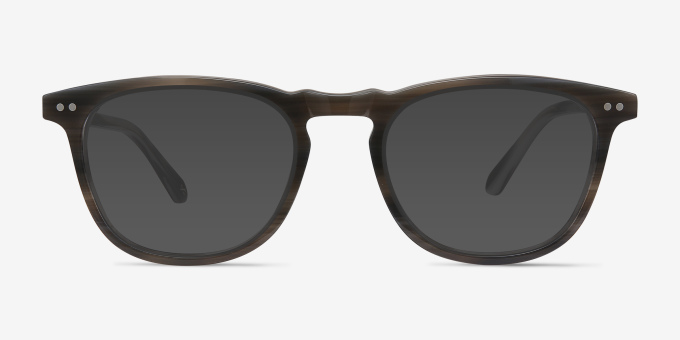 Illusion Gray Striped AcetateEyeglass Frames from EyeBuyDirect, with Tinted Lenses