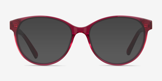 Laya Red AcetateEyeglass Frames from EyeBuyDirect, with Tinted Lenses