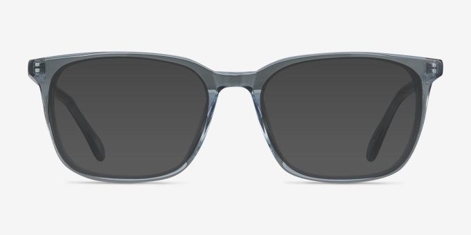 Etched Clear Blue AcetateEyeglass Frames from EyeBuyDirect, with Tinted Lenses
