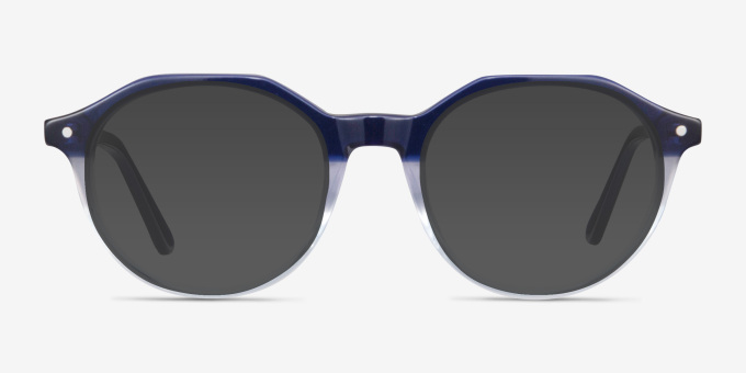 Moby Clear Blue AcetateEyeglass Frames from EyeBuyDirect, with Tinted Lenses