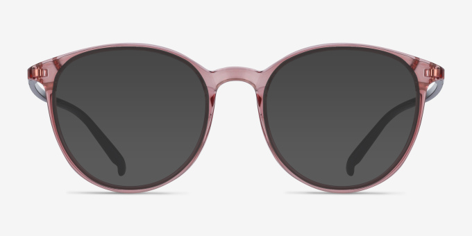 Macaron Clear Pink PlasticEyeglass Frames from EyeBuyDirect, with Tinted Lenses