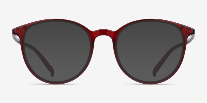 Macaron Burgundy PlasticEyeglass Frames from EyeBuyDirect, with Tinted Lenses