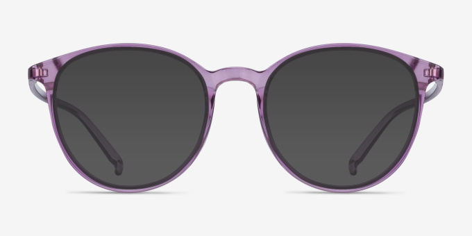 Macaron Clear Purple PlasticEyeglass Frames from EyeBuyDirect, with Tinted Lenses