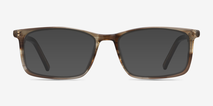 Crane Brown Striped AcetateEyeglass Frames from EyeBuyDirect, with Tinted Lenses