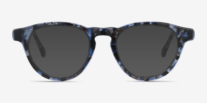 Marine Blue Tortoise AcetateEyeglass Frames from EyeBuyDirect, with Tinted Lenses