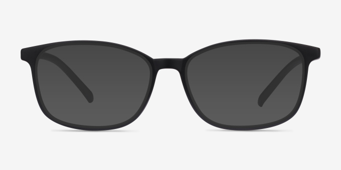Median Black PlasticEyeglass Frames from EyeBuyDirect, with Tinted Lenses