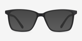 Alaska Noir Plastique Montures de lunettes de vue d'EyeBuyDirect, with Tinted Lenses