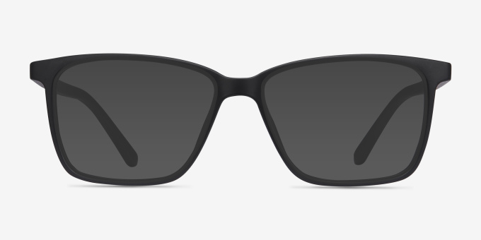 Alaska Black PlasticEyeglass Frames from EyeBuyDirect, with Tinted Lenses