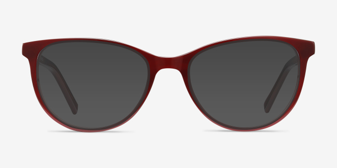 Sphinx Red Striped AcetateEyeglass Frames from EyeBuyDirect, with Tinted Lenses