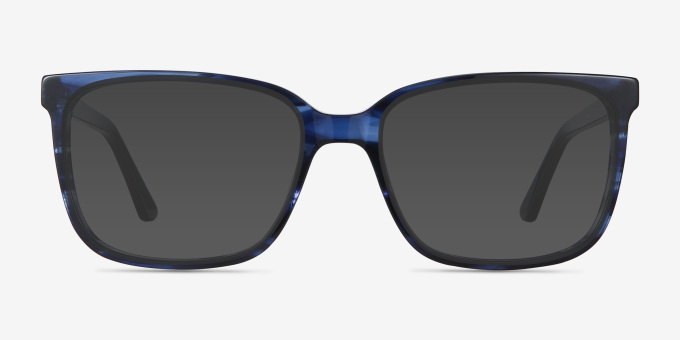 Formula Blue Striped AcétateMontures de lunettes de vue d'EyeBuyDirect, Avec des Verres Teintés