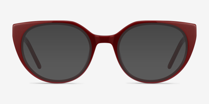 Rhyme Burgundy AcetateEyeglass Frames from EyeBuyDirect, with Tinted Lenses