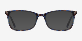 Alette Blue Floral Acétate Montures de lunettes de vue d'EyeBuyDirect, with Tinted Lenses