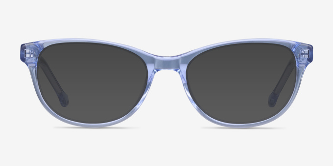 Thinker Clear Blue AcetateEyeglass Frames from EyeBuyDirect, with Tinted Lenses