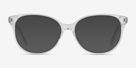 Pursuit Transparent Acétate Montures de lunettes de vue d'EyeBuyDirect, with Tinted Lenses