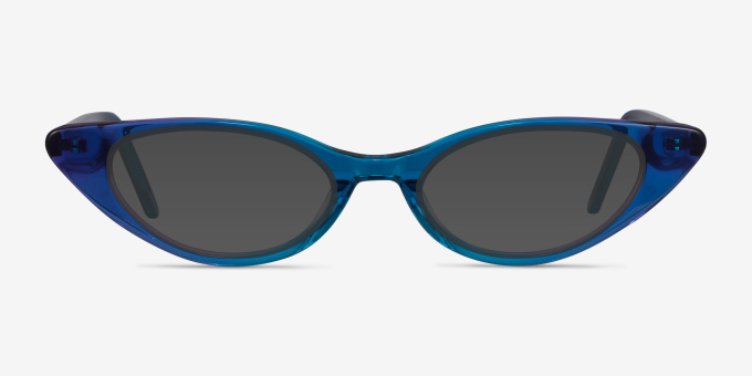 Hush Blue AcetateEyeglass Frames from EyeBuyDirect, with Tinted Lenses