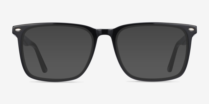 Tactician Black AcetateEyeglass Frames from EyeBuyDirect, with Tinted Lenses