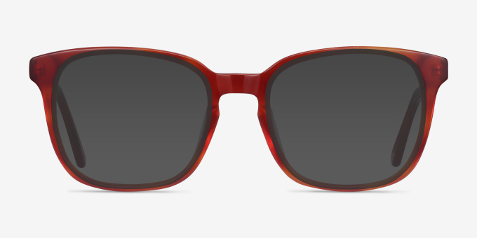 Tower Blood Orange AcetateEyeglass Frames from EyeBuyDirect, with Tinted Lenses