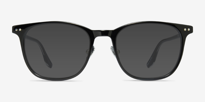 Follow Black Silver AcetateEyeglass Frames from EyeBuyDirect, with Tinted Lenses