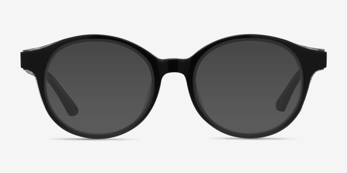 Amata Black AcetateEyeglass Frames from EyeBuyDirect, with Tinted Lenses